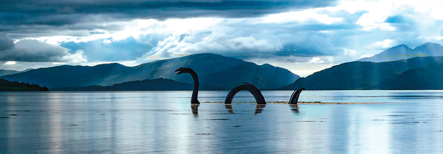 Photo of the Loch Ness monster in a lake